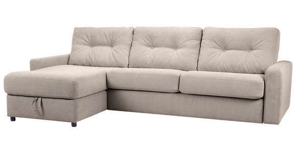 ECKSOFA Hellbraun Webstoff  - Hellbraun/Schwarz, KONVENTIONELL, Kunststoff/Textil (160/270cm) - Carryhome