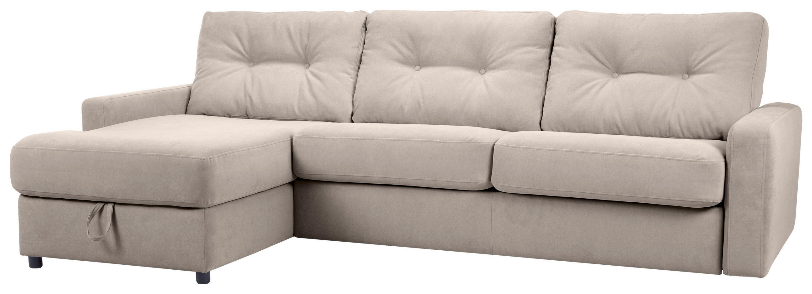 ECKSOFA Hellbraun Webstoff  - Hellbraun/Schwarz, KONVENTIONELL, Kunststoff/Textil (160/270cm) - Carryhome