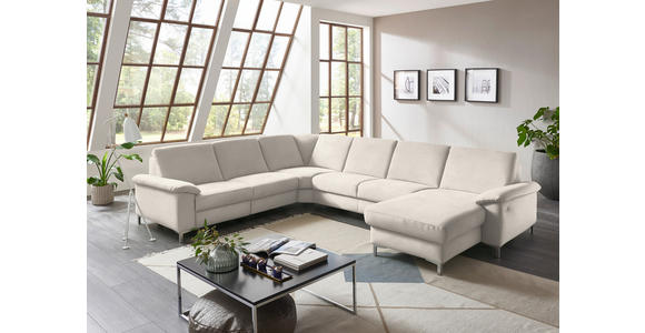 WOHNLANDSCHAFT in Chenille Naturfarben - Alufarben/Naturfarben, Design, Textil/Metall (265/333/170cm) - Dieter Knoll