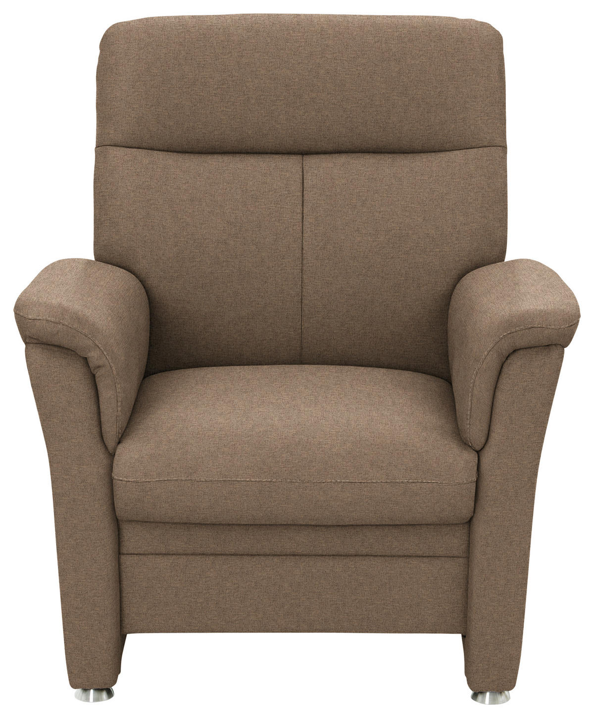 SESSEL Flachgewebe Hellbraun  - Hellbraun/Alufarben, Konventionell, Textil/Metall (90/100/89cm) - Beldomo Comfort