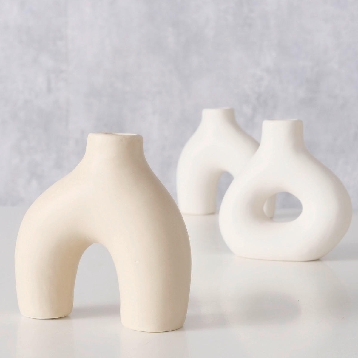 VASE 10 cm  - Beige/Weiß, Basics, Keramik (10/3,5/10cm) - Boltze Home
