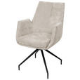 ARMLEHNSTUHL  in Schmiedeeisen Webstoff  - Beige/Schwarz, Design, Textil/Metall (58/89,5/64cm) - Novel