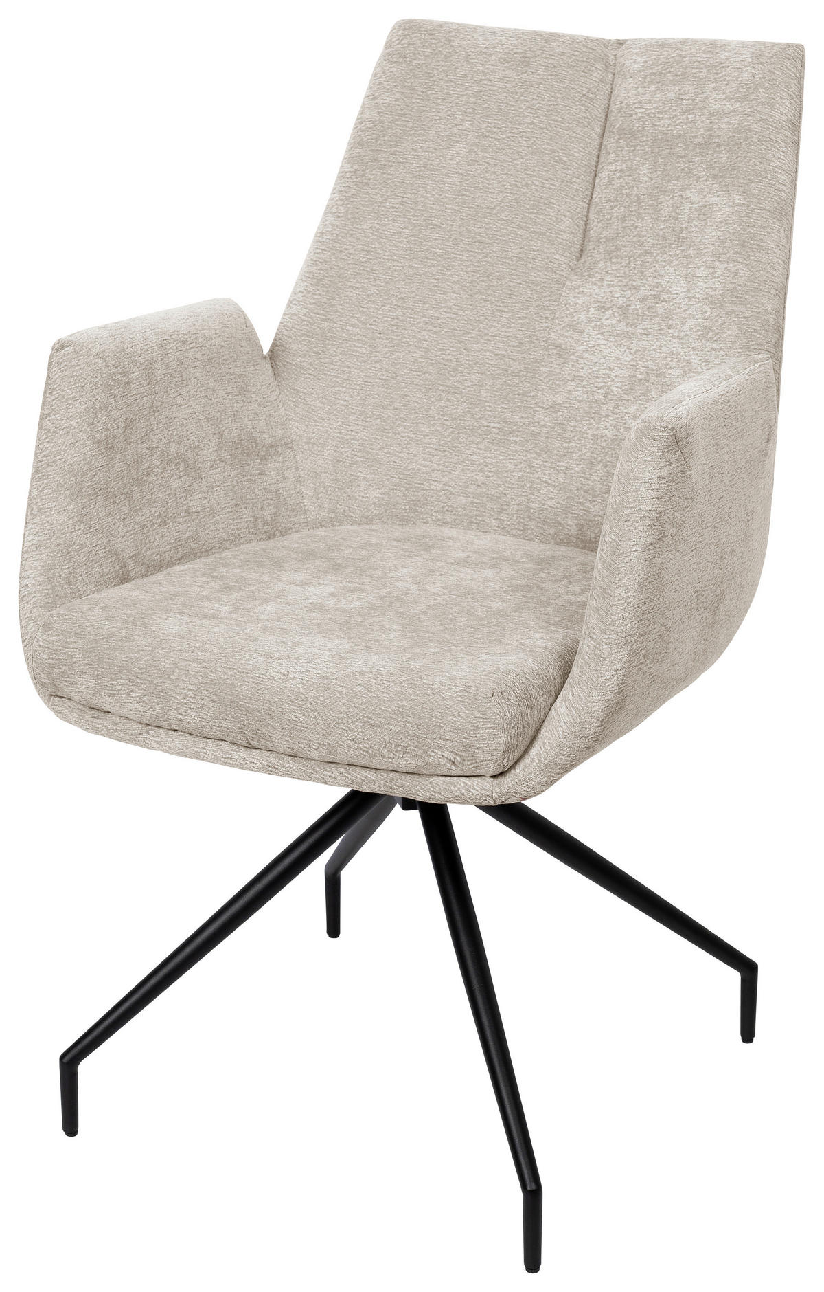 ARMLEHNSTUHL  in Schmiedeeisen Webstoff  - Beige/Schwarz, Design, Textil/Metall (58/89,5/64cm) - Novel