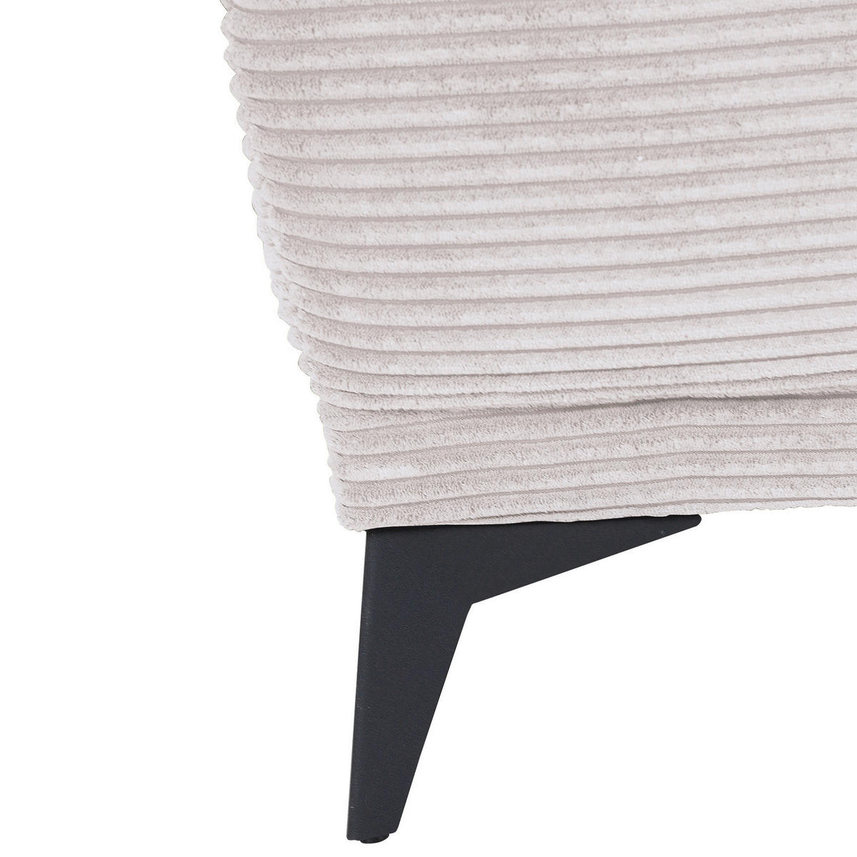 ECKSOFA in Cord Naturfarben  - Schwarz/Naturfarben, Konventionell, Textil/Metall (165/295cm) - Carryhome