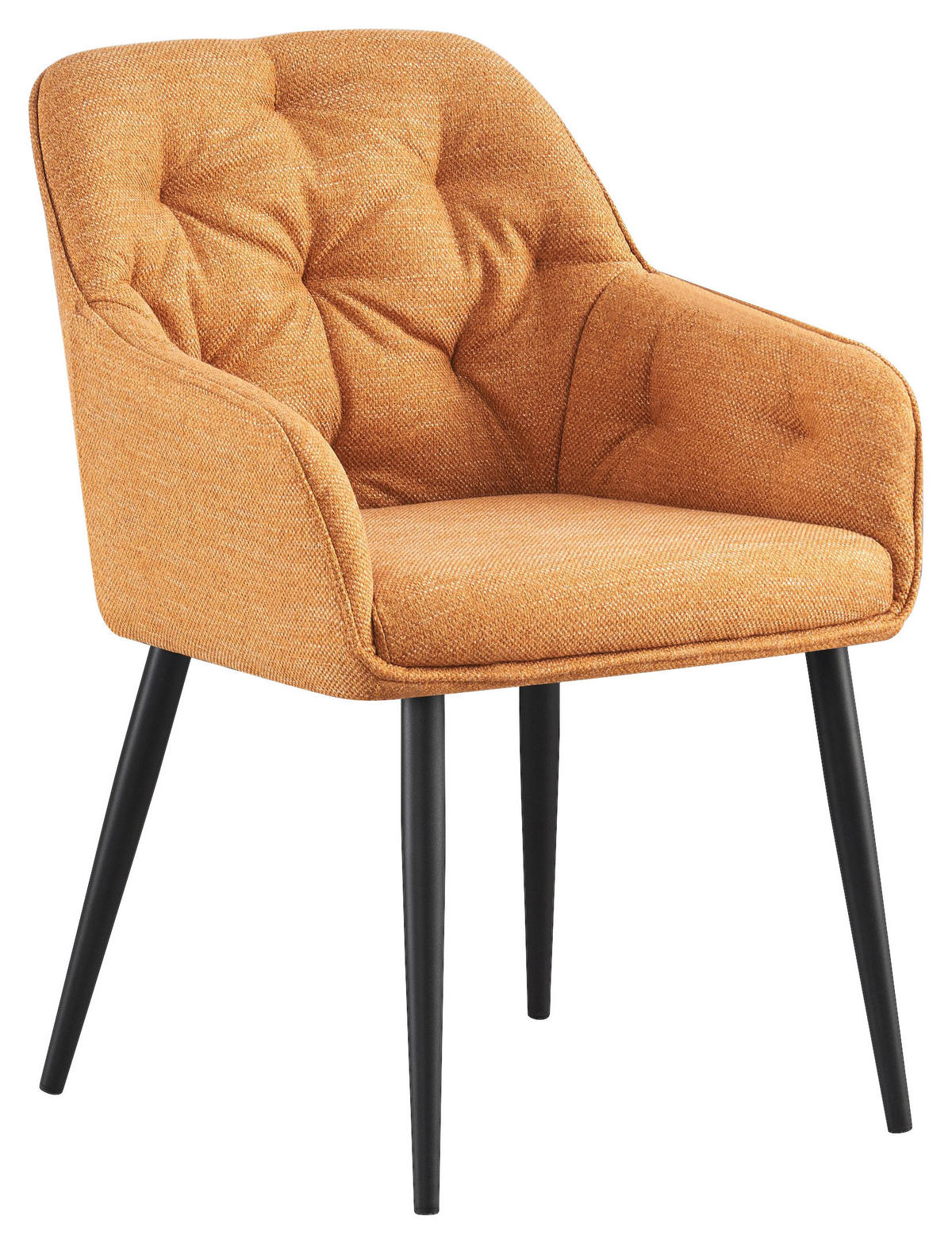 ARMLEHNSTUHL  in Eisen Webstoff  - Gelb/Schwarz, Design, Textil/Metall (56/82/61,5cm) - Novel