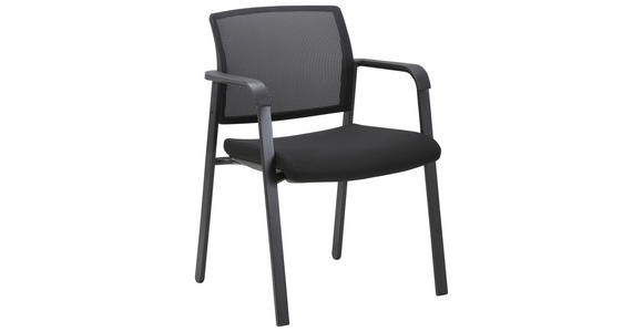 ARMLEHNSTUHL in Eisen Webstoff matt - Schwarz, KONVENTIONELL, Kunststoff/Textil (57/81/54cm) - Xora