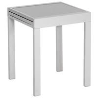 GARTENTISCH 65/65/75 cm Metall, Glas quadratisch  - Silberfarben, KONVENTIONELL, Glas/Metall (65/65/75cm) - Gardenson