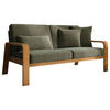 2,5-SITZER in Mikrofaser Olivgrün  - Eichefarben/Olivgrün, Konventionell, Holz/Textil (170/91/93cm) - Livetastic
