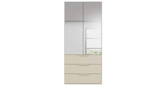 DREHTÜRENSCHRANK 101/223/61 cm,  in Champagner, 2-türig  - Champagner, Basics, Glas/Holzwerkstoff (101/223/61cm) - Novel