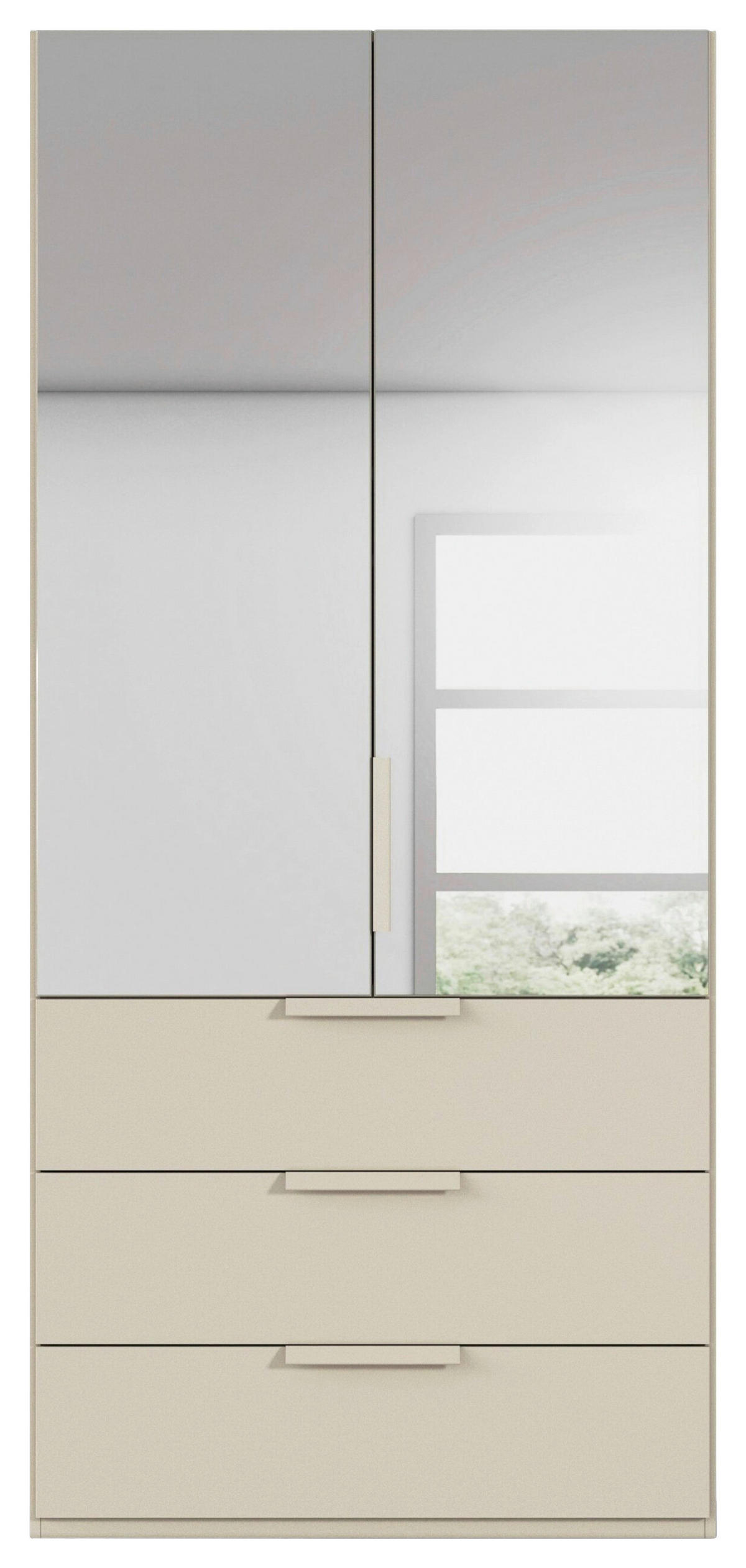 DREHTÜRENSCHRANK 101/223/61 cm,  in Champagner, 2-türig  - Champagner, Basics, Glas/Holzwerkstoff (101/223/61cm) - Novel
