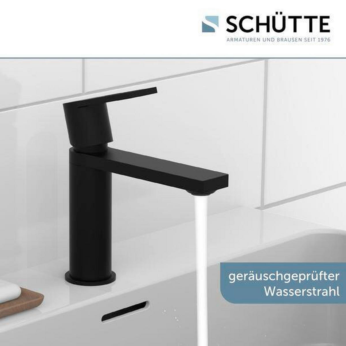 WASCHTISCHARMATUR 5/18/18 cm  - Schwarz, Basics, Metall (5/18/18cm) - Schütte