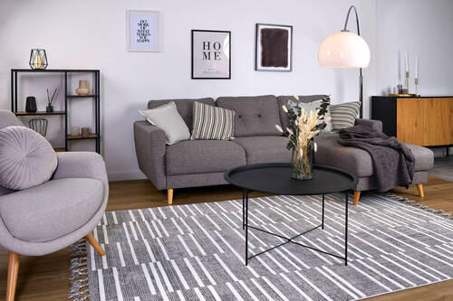 WEBTEPPICH 200/290 cm Grau, Weiß  - Weiß/Grau, Design, Textil (200/290cm) - Novel