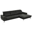 ECKSOFA Rivello in Echtleder Graubraun  328/193 cm  - Graubraun/Schwarz, Design, Leder/Metall (328/193cm) - Dieter Knoll