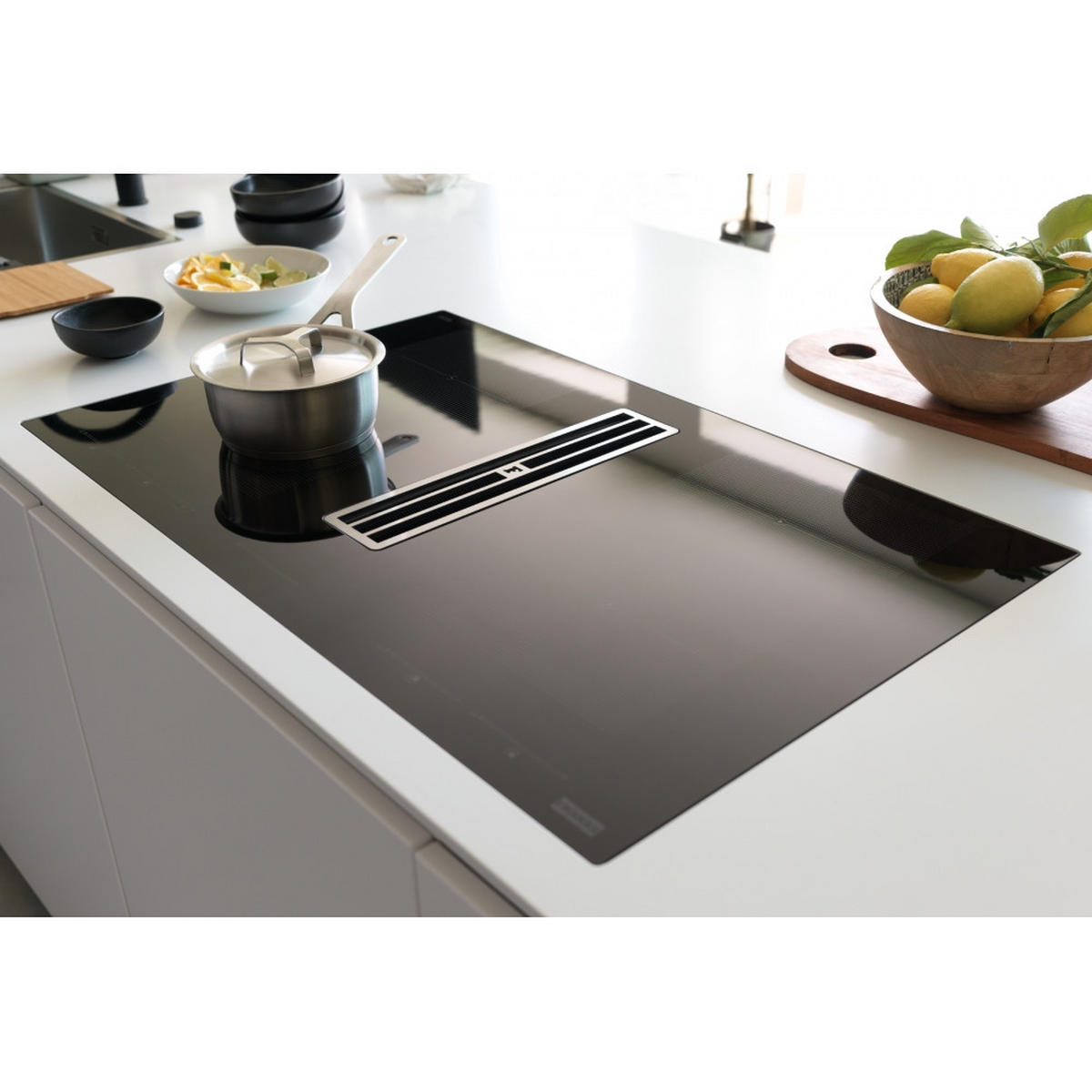 KOCHFELD-DUNSTABZUG-KOMBI 3400705336  - Schwarz, Basics, Glas/Metall (83/52/23cm) - Franke