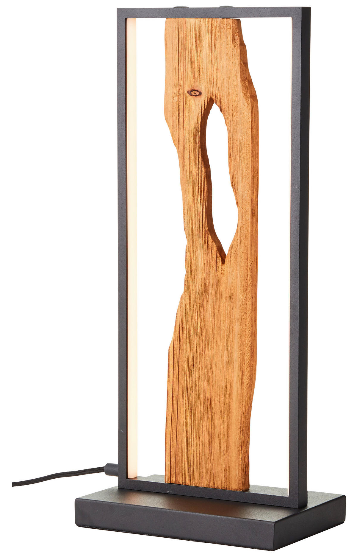 LED-TISCHLEUCHTE 22/15/50 cm   - Schwarz/Braun, Design, Holz/Metall (22/15/50cm) - Brilliant