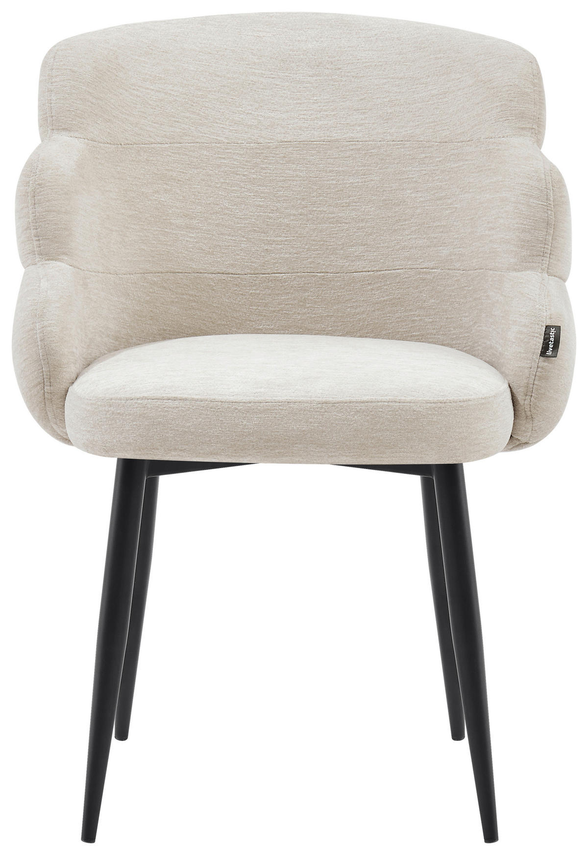 VIERFUßSTUHL - Beige/Schwarz, MODERN, Holz/Textil (60,5/82/61cm) - Livetastic