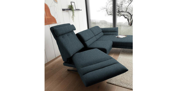 ECKSOFA  in Flachgewebe Petrol  279-327/176-217 cm  - Petrol/Schwarz, Design, Textil/Metall (279-327/176-217cm) - Dieter Knoll