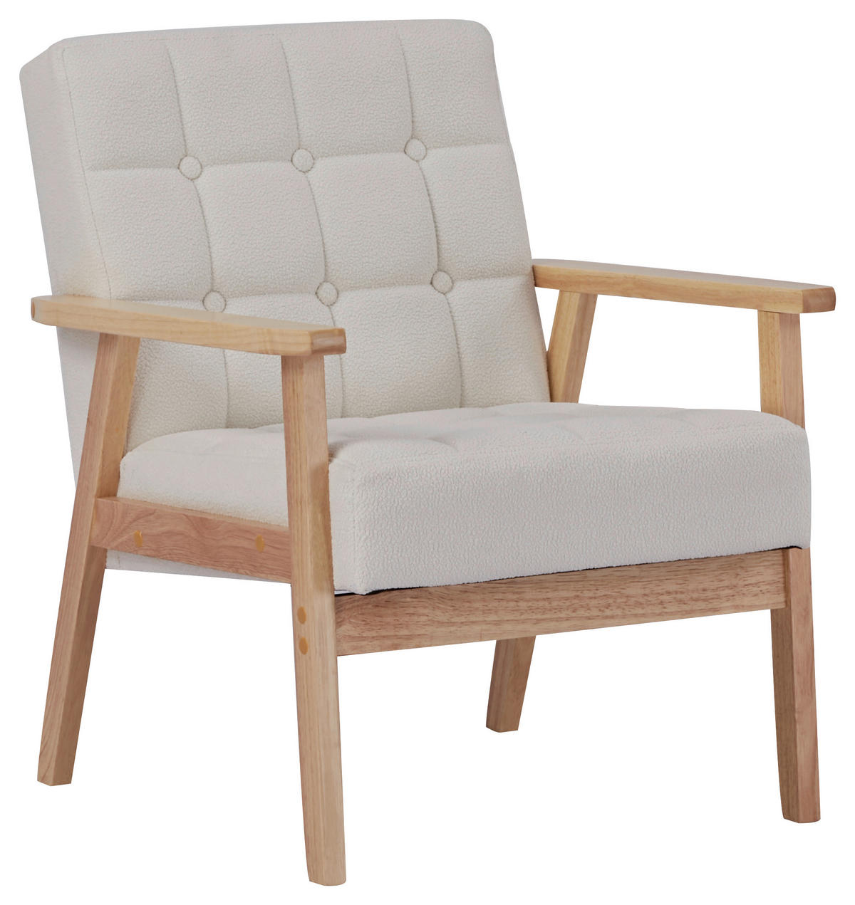 KŘESLO, textil, bílá - bílá/přírodní barvy, Trend, dřevo/textil (64/77,5/67cm) - P & B