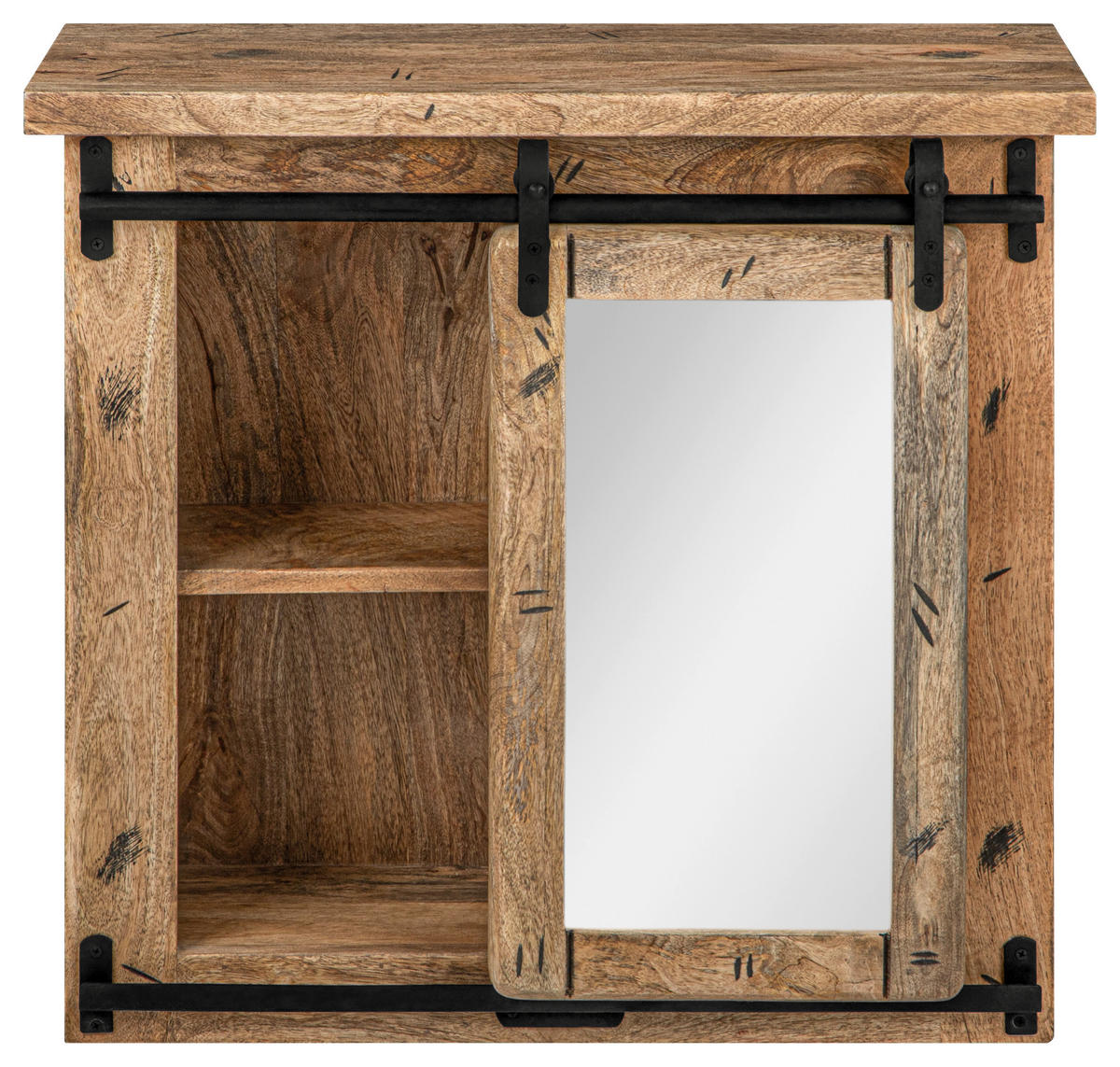 ZRCADLOVÁ SKŘÍŇKA, medová, medová, 68/64/23 cm - medová, Moderní, dřevo/sklo (68/64/23cm) - Livetastic