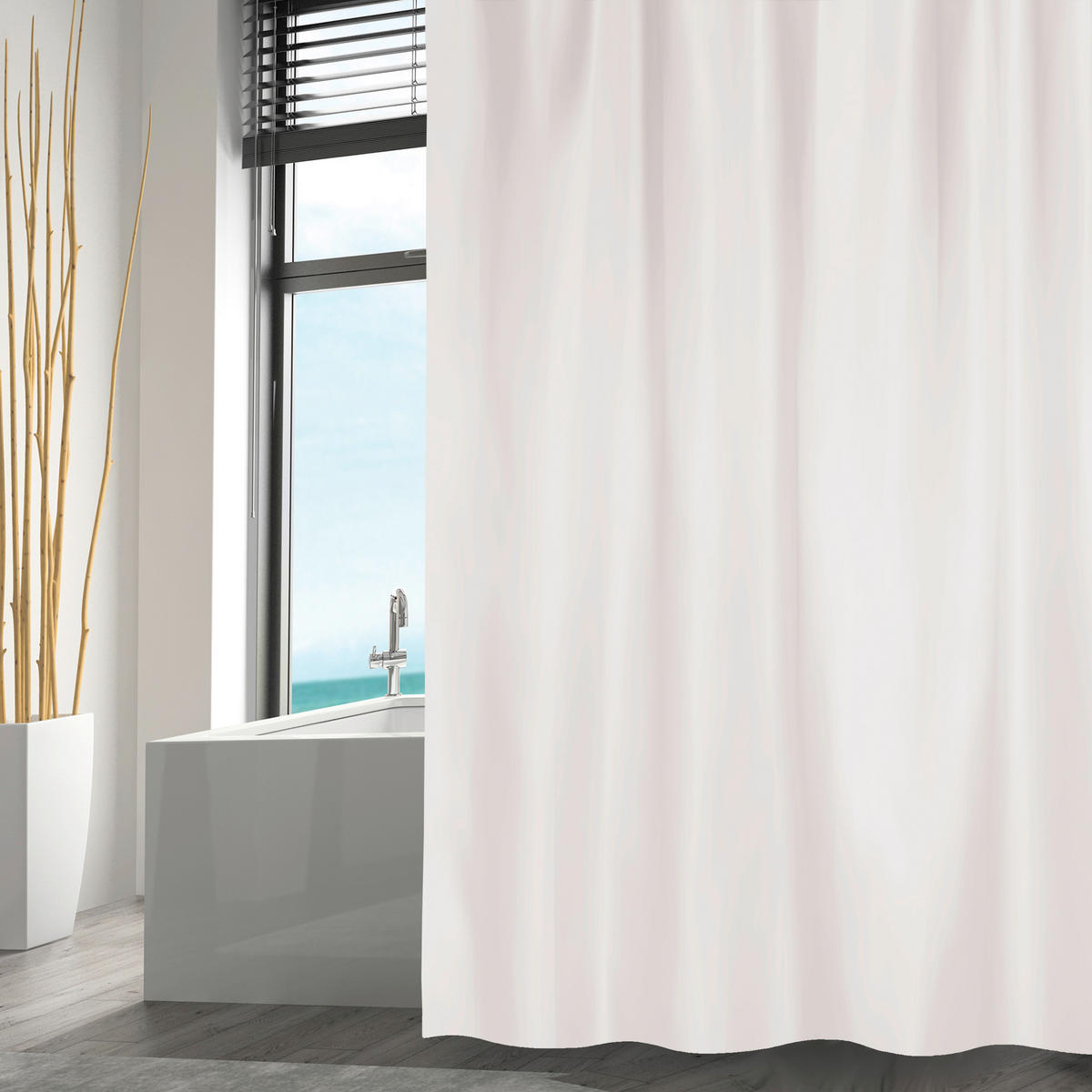 DUSCHVORHANG 18/200 cm  - Weiß, Basics, Textil (180/200cm) - MSV
