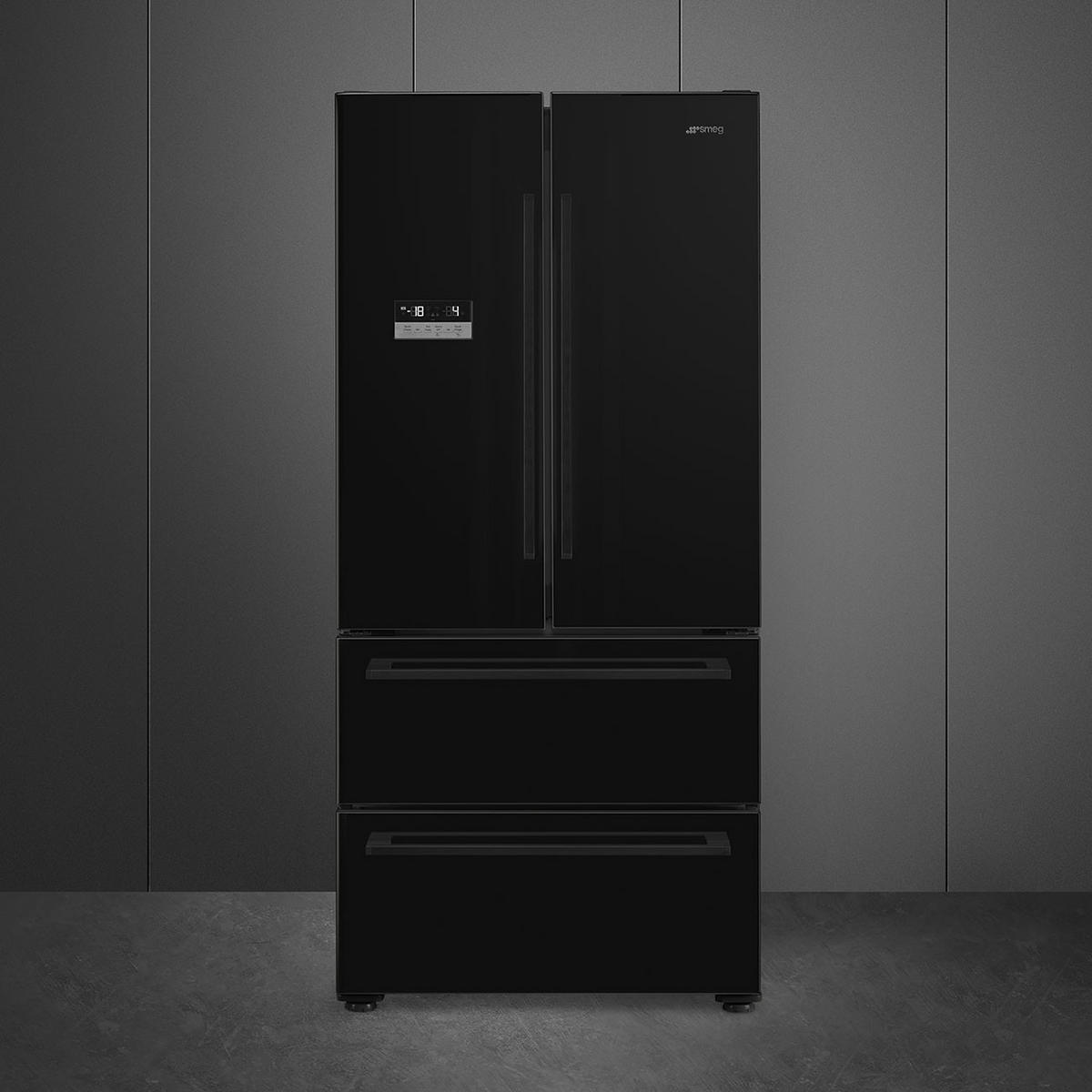 FRENCH-DOOR FQ55FNDE  - Schwarz Hochglanz, Basics, Metall (84/182,5/70cm) - SMEG