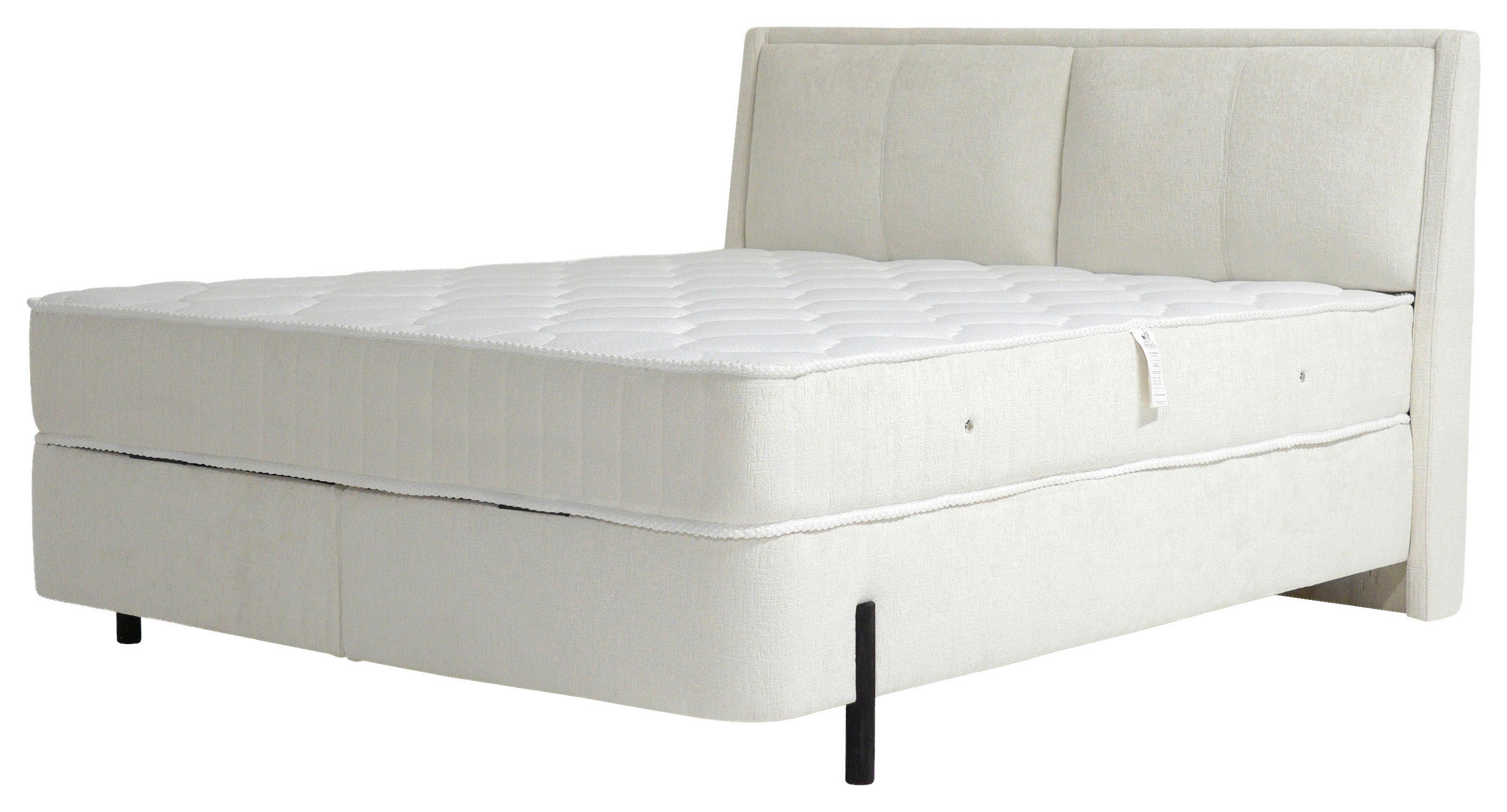 BOXSPRINGOVÁ POSTEĽ, 180/200 cm, biela - biela/čiernohnedá, Modern, kov/drevo (180/200cm) - Hom`in