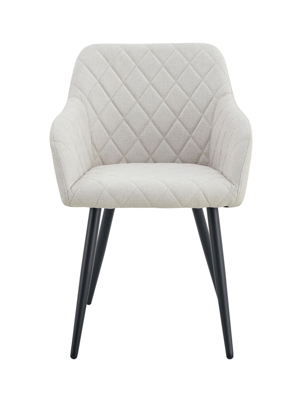 STUHL-SET 2 Stück  in Webstoff  - Creme/Schwarz, MODERN, Textil/Metall (56/83/60cm) - MID.YOU