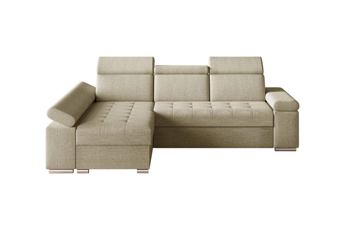 ECKSOFA TORONTO in Webstoff Creme  - Silberfarben/Creme, Design, Textil (168/260cm) - MID.YOU