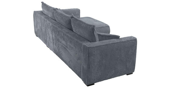 ECKSOFA Grau Cord  - Schwarz/Grau, MODERN, Holz/Textil (322/208cm) - Carryhome