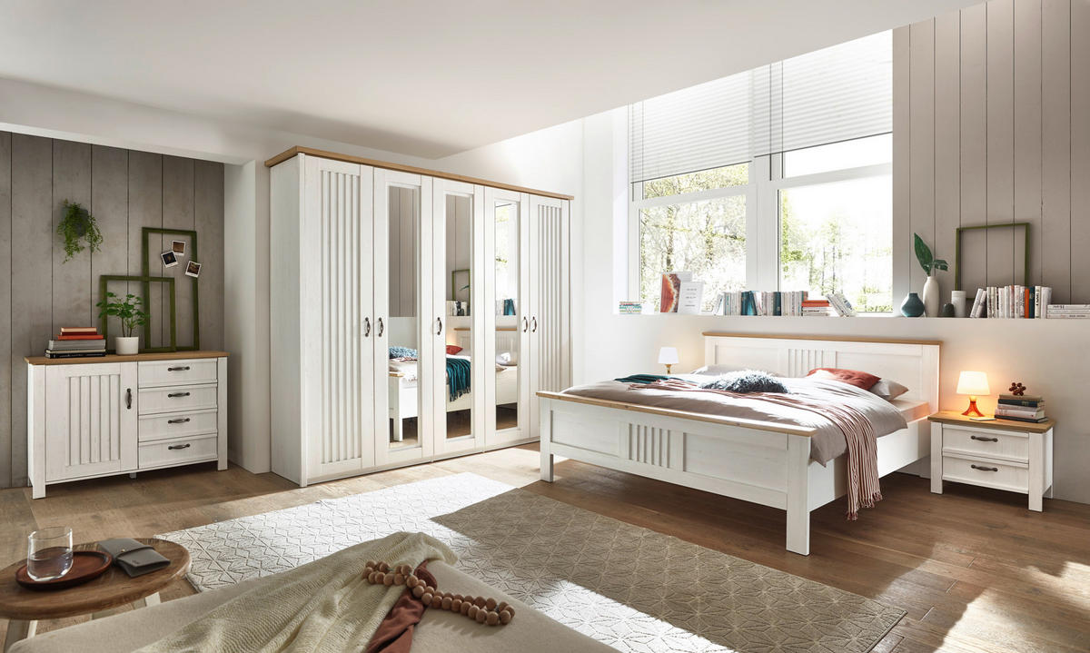 DREHTÜRENSCHRANK 265/224/60 cm 5-türig Weiß, Eichefarben  - Eichefarben/Schwarz, LIFESTYLE, Holzwerkstoff/Metall (265/224/60cm) - Landscape