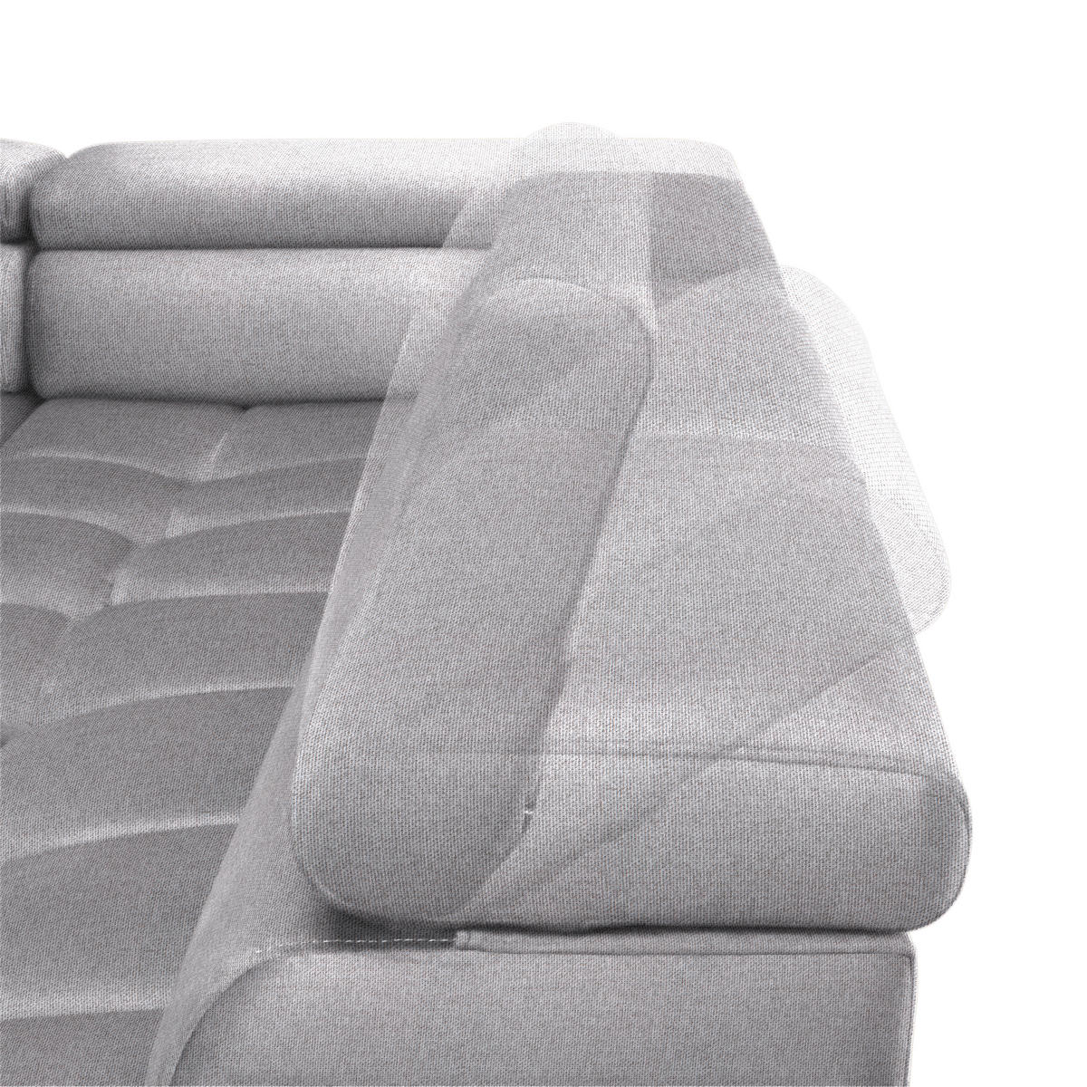 WOHNLANDSCHAFT in Webstoff Hellgrau  - Hellgrau/Schwarz, Design, Textil/Metall (177/385/216cm) - Welnova
