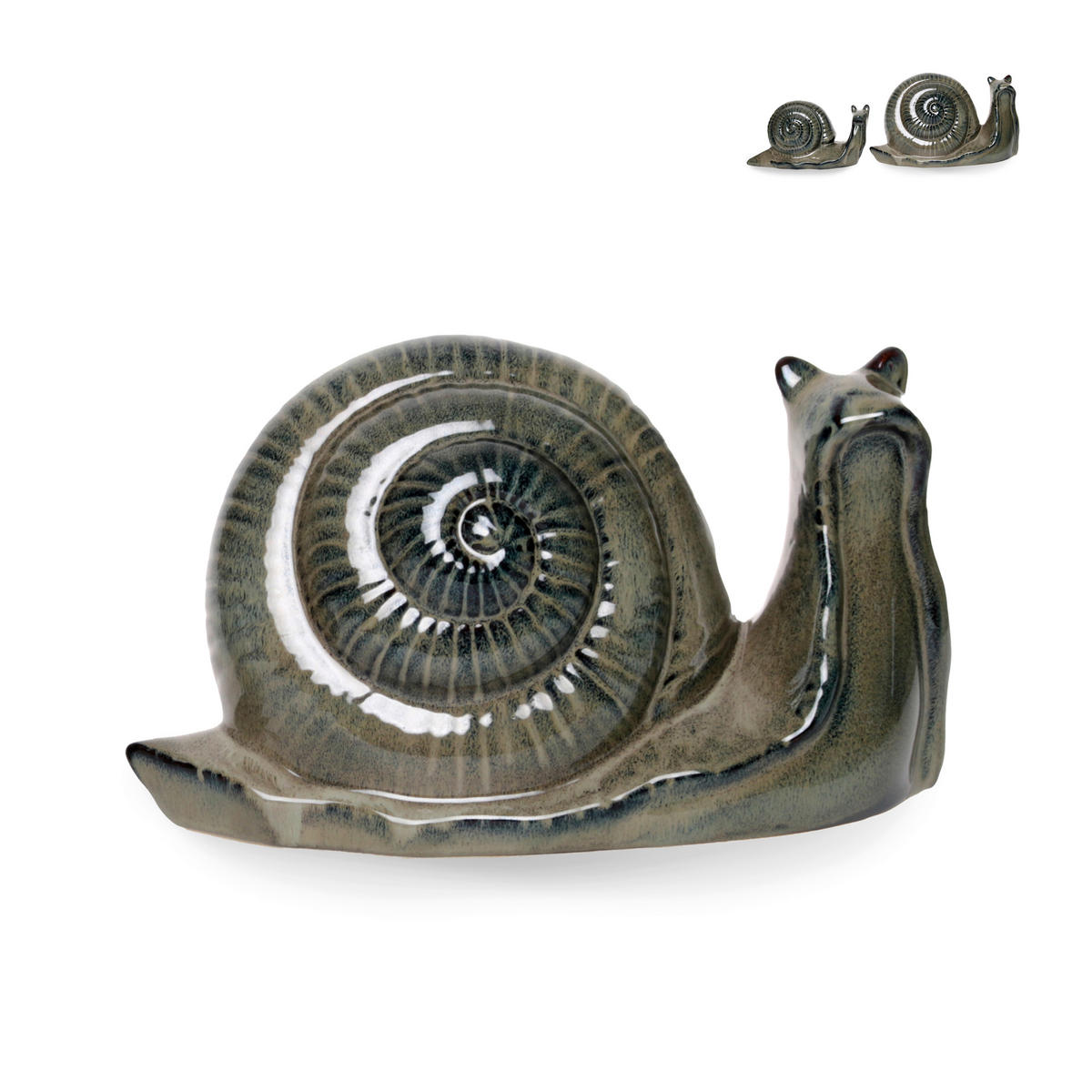 DEKOSCHNECKE - Schwarz/Grau, LIFESTYLE, Keramik (30/14/17cm)