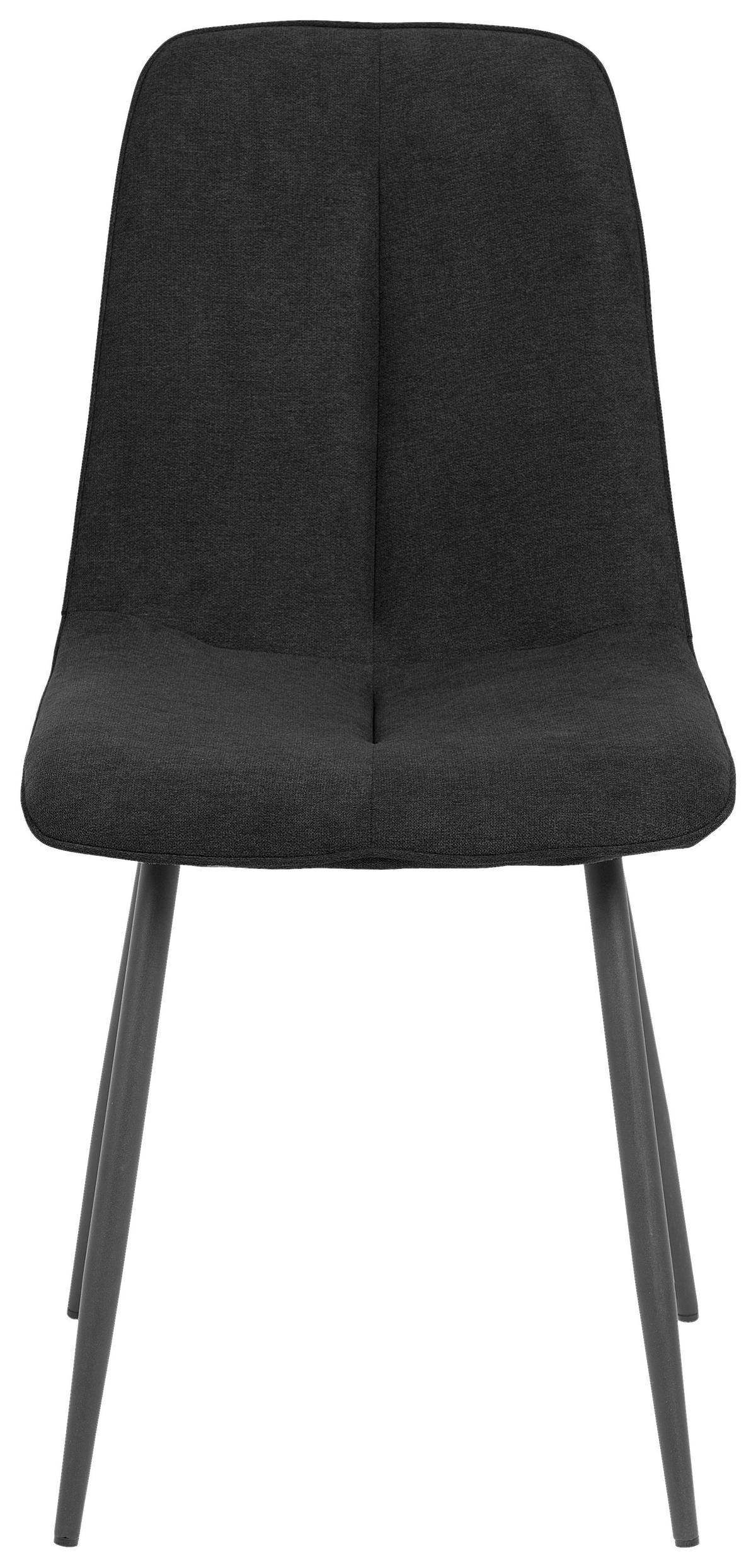 STUHL  in Eisen Webstoff Metall, Textil, Holz  - Schwarz, MODERN, Holz/Textil (47/87/58cm) - P & B