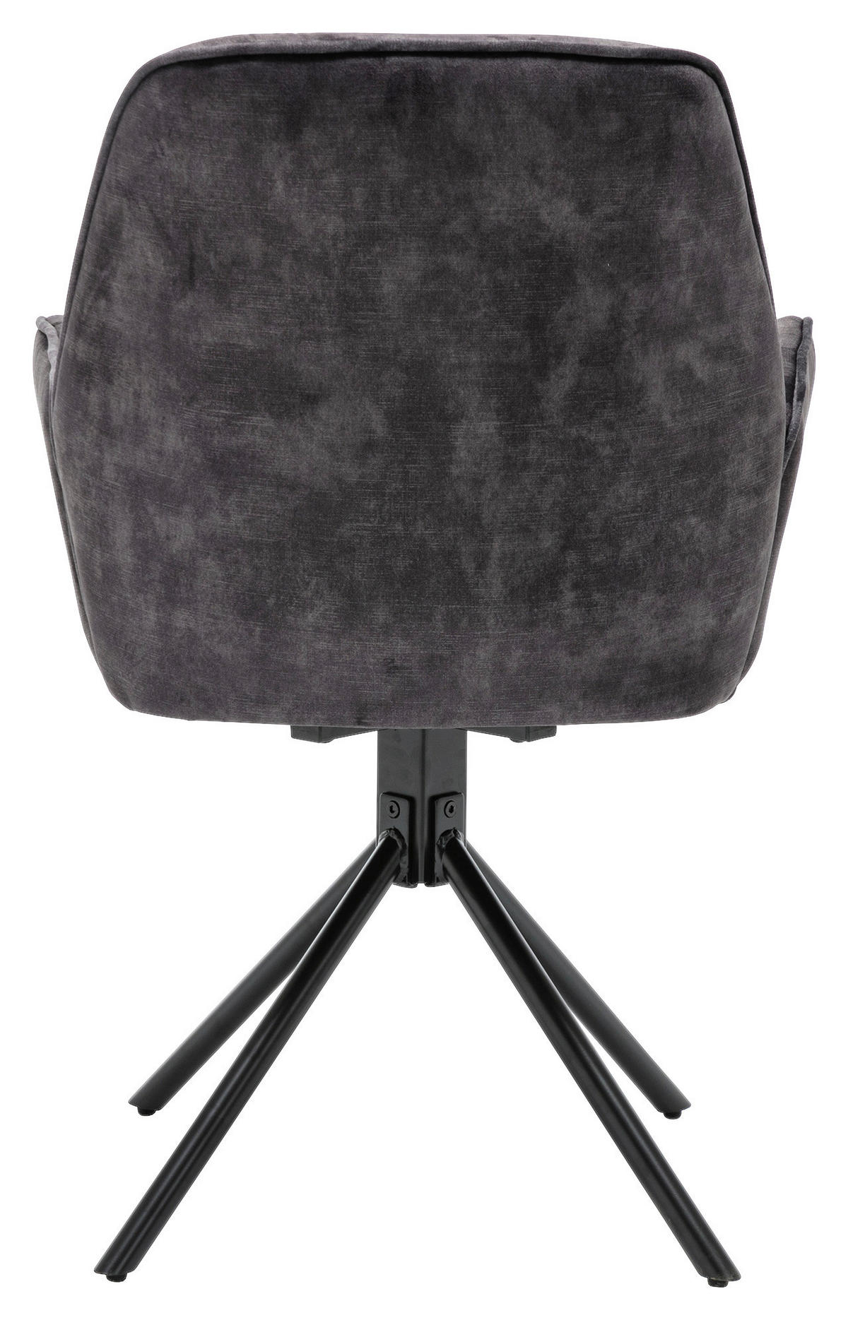 ARMLEHNSTUHL-SET Flachgewebe Anthrazit, Schwarz  - Eichefarben/Anthrazit, Basics, Textil/Metall (59,5/89/62cm) - MID.YOU