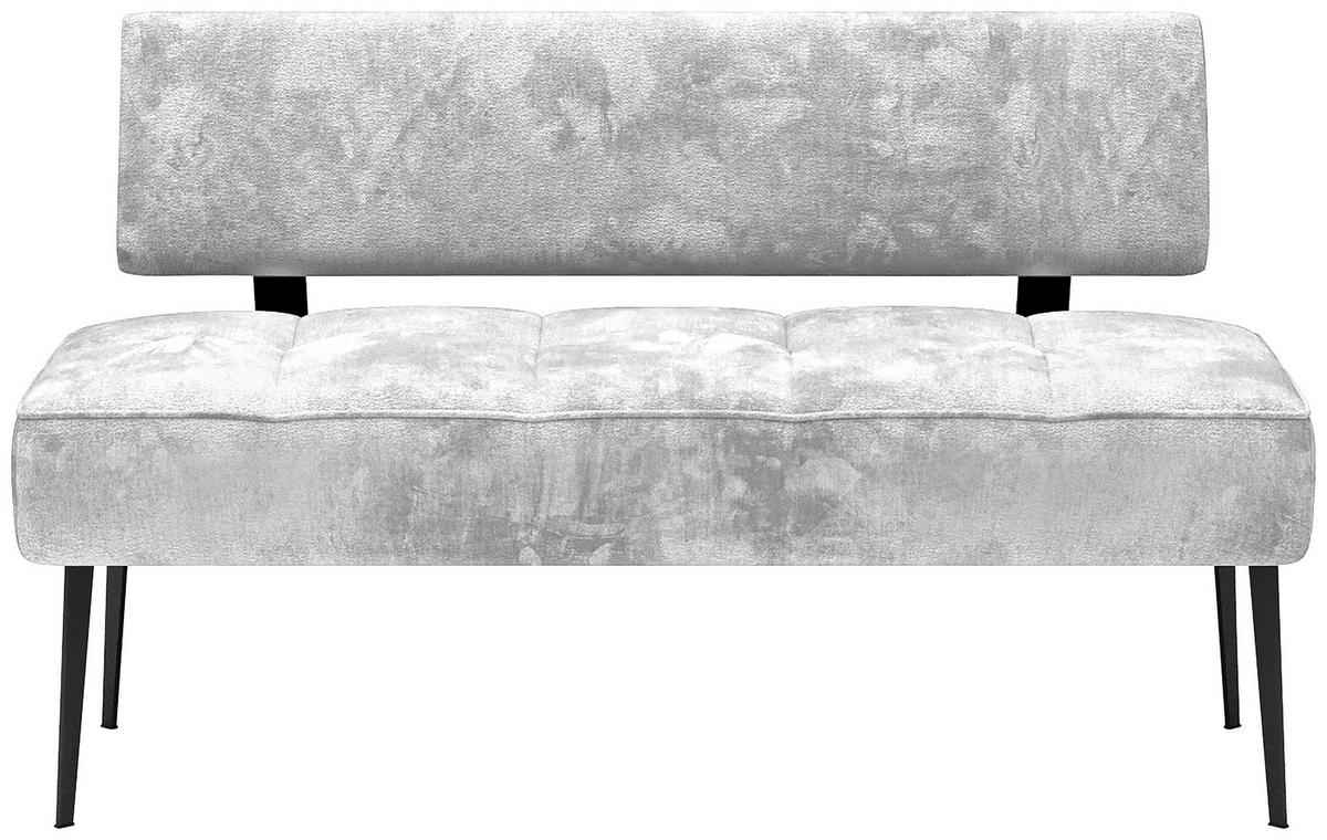 SITZBANK 162/90/65 cm Webstoff Grau Metall  - Schwarz/Grau, MODERN, Textil/Metall (162/90/65cm) - Welnova
