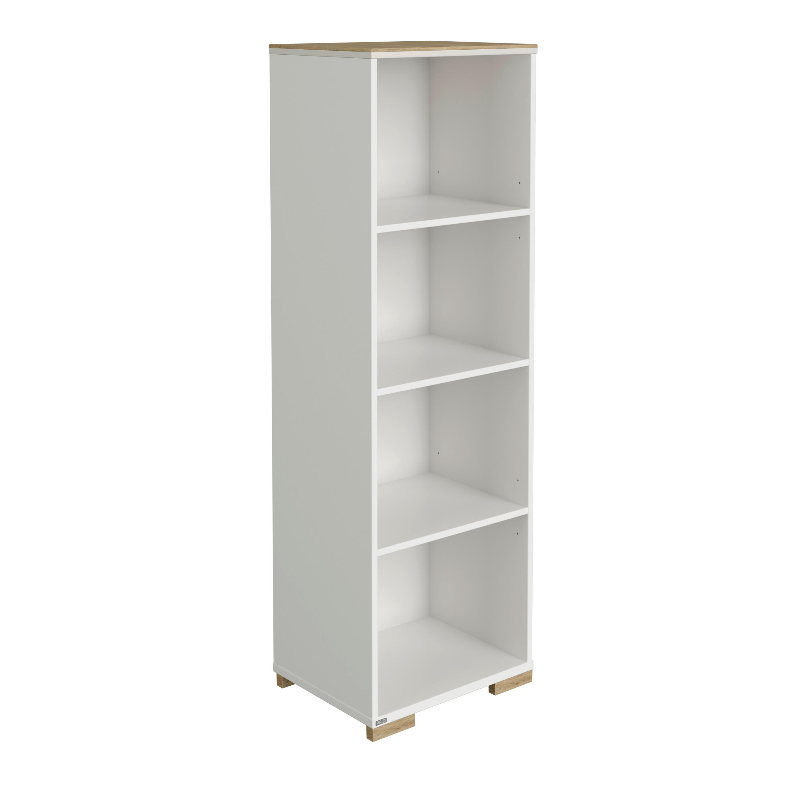 STANDREGAL Enie Weiß, Eichefarben  - Eichefarben/Weiß, Basics, Holzwerkstoff (48,40/150,50/38cm) - Paidi