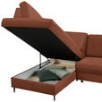 ECKSOFA in Chenille Rostfarben  - Rostfarben/Schwarz, MODERN, Holz/Textil (184/241cm) - Carryhome