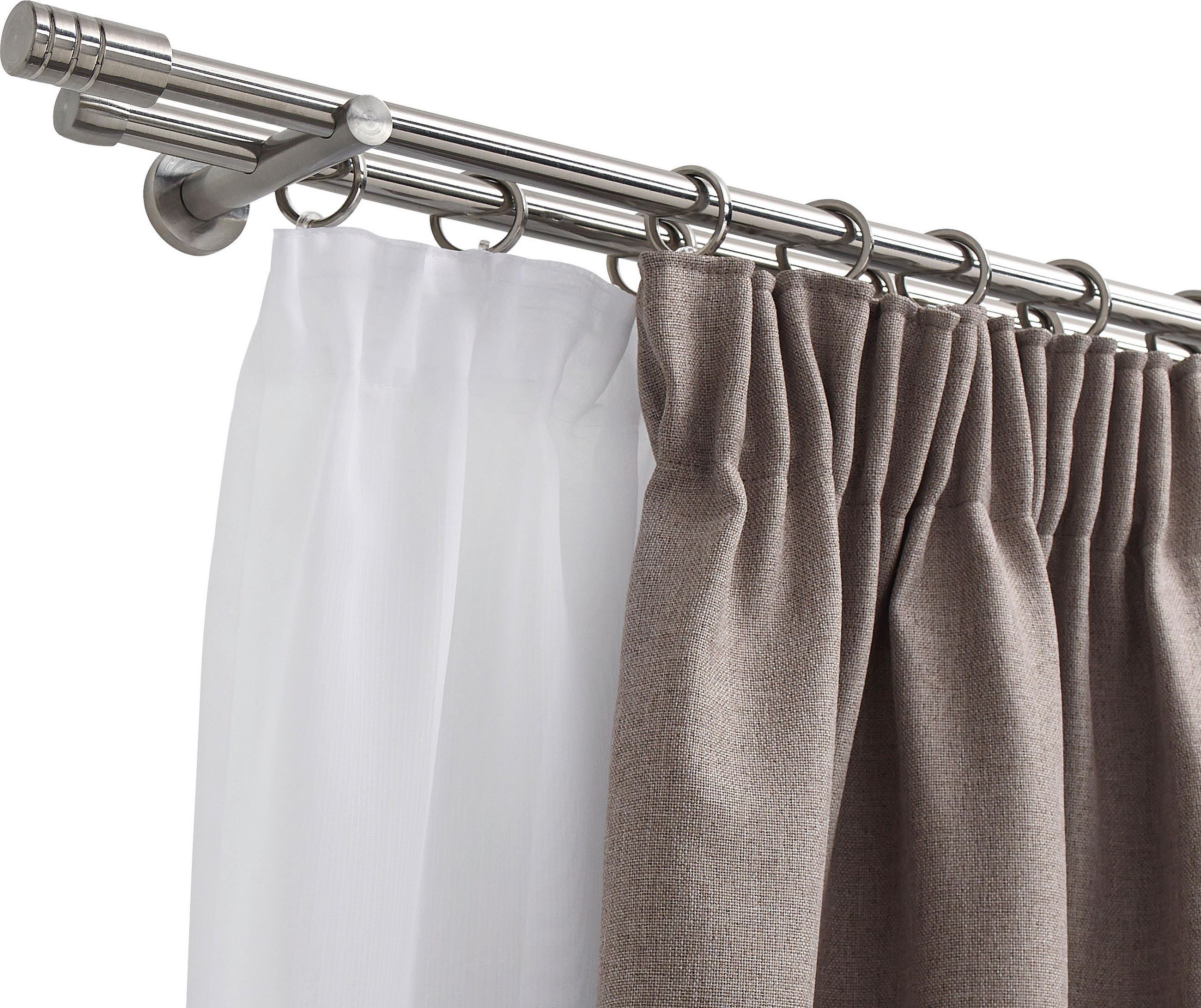 SET GALERIE PERDEA 200 cm  - culoare inox, Basics, metal (200cm) - Homeware