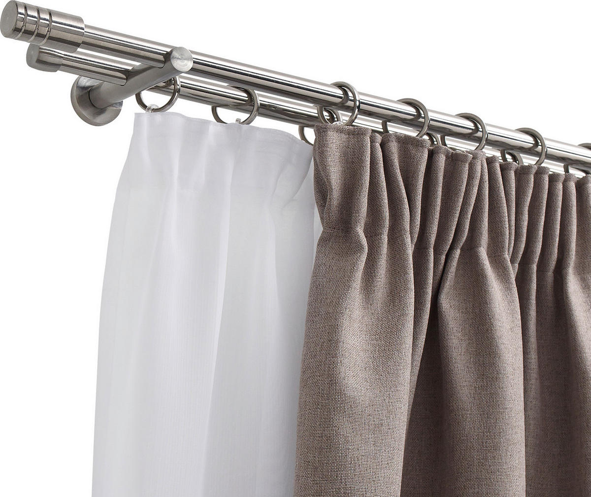 SET GALERIE PERDEA 200 cm  - culoare inox, Basics, metal (200cm) - Homeware