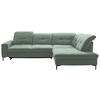ECKSOFA in Chenille Mintgrün  310/240 cm  - Schwarz/Mintgrün, Design, Textil/Metall (310/240cm) - Xora