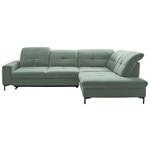 ECKSOFA in Chenille Mintgrün  310/240 cm  - Schwarz/Mintgrün, Design, Textil/Metall (310/240cm) - Xora