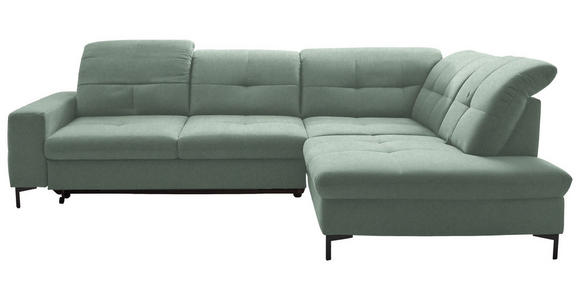 ECKSOFA in Chenille Mintgrün 310/240 cm - Schwarz/Mintgrün, Design, Textil/Metall (310/240cm) - Xora