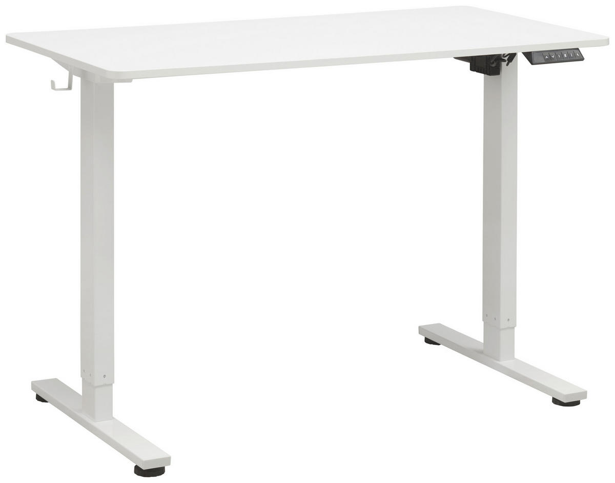 SCHREIBTISCH höhenverstellbar  - Weiß, MODERN, Holzwerkstoff/Metall (120/60/73,5-118cm) - Livetastic