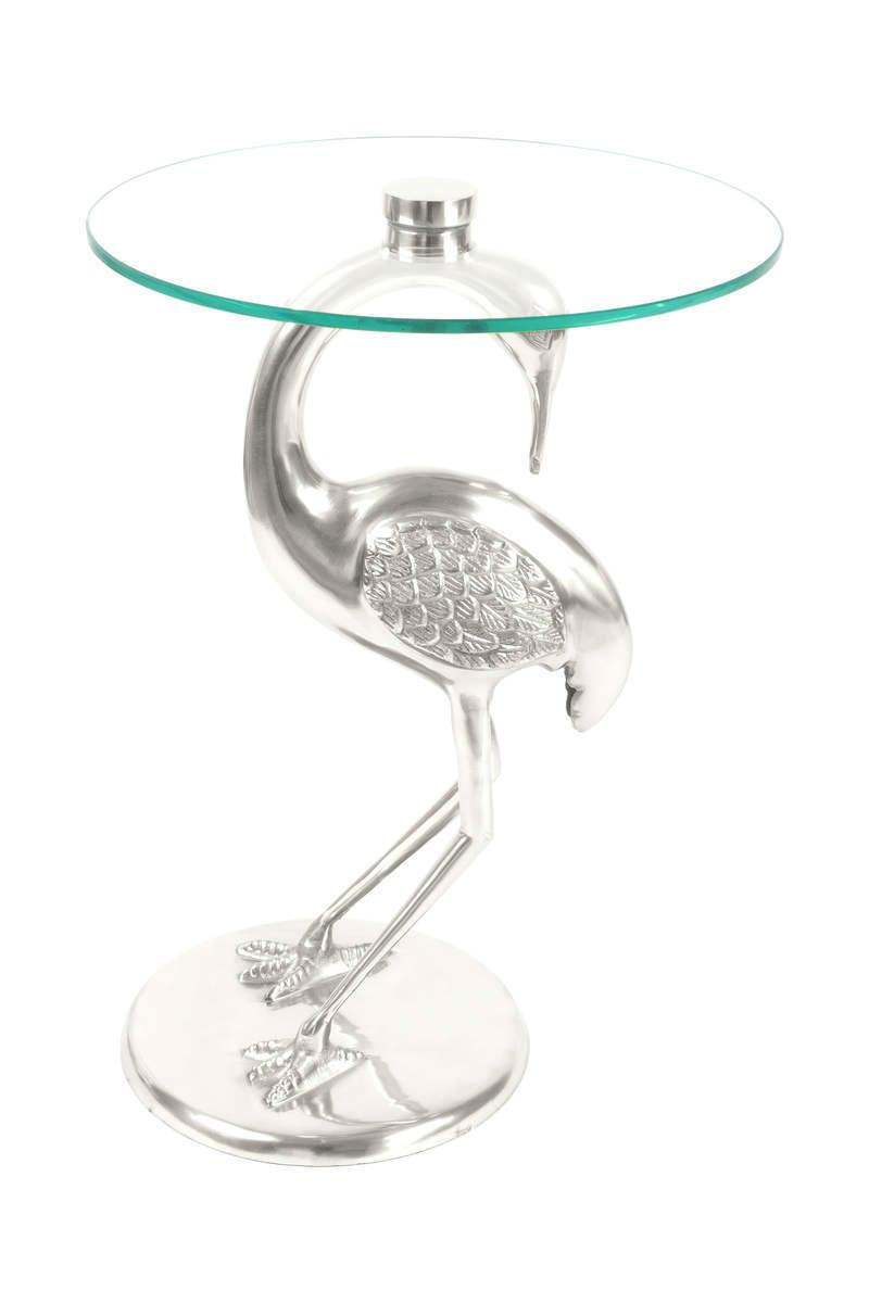 Beistelltisch in Metall, Glas