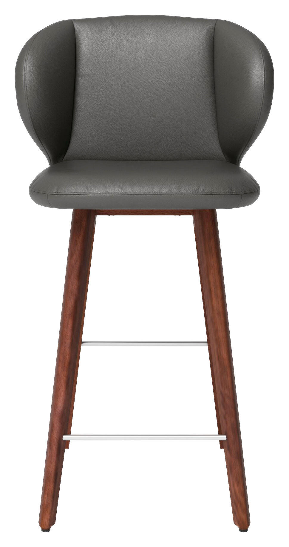BARHOCKER in Schlammfarben, Dunkelbraun  - Schlammfarben/Eichefarben, Design, Leder/Holz (46/93/48cm) - Joop!