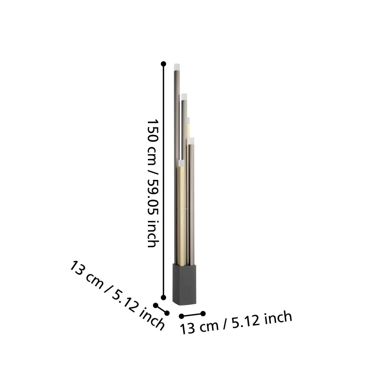 LED-STEHLEUCHTE 13/160 cm  - Goldfarben/Schwarz, Design, Kunststoff/Metall (13/160cm)