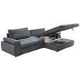 ECKSOFA in Flachgewebe Grau  294/173 cm  - Chromfarben/Weiß, Design, Kunststoff/Textil (294/173cm) - Carryhome