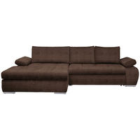 KUTNA GARNITURA tekstil  smeđa   - bijela/boje kroma, Design, tekstil/plastika (173/294cm) - Carryhome