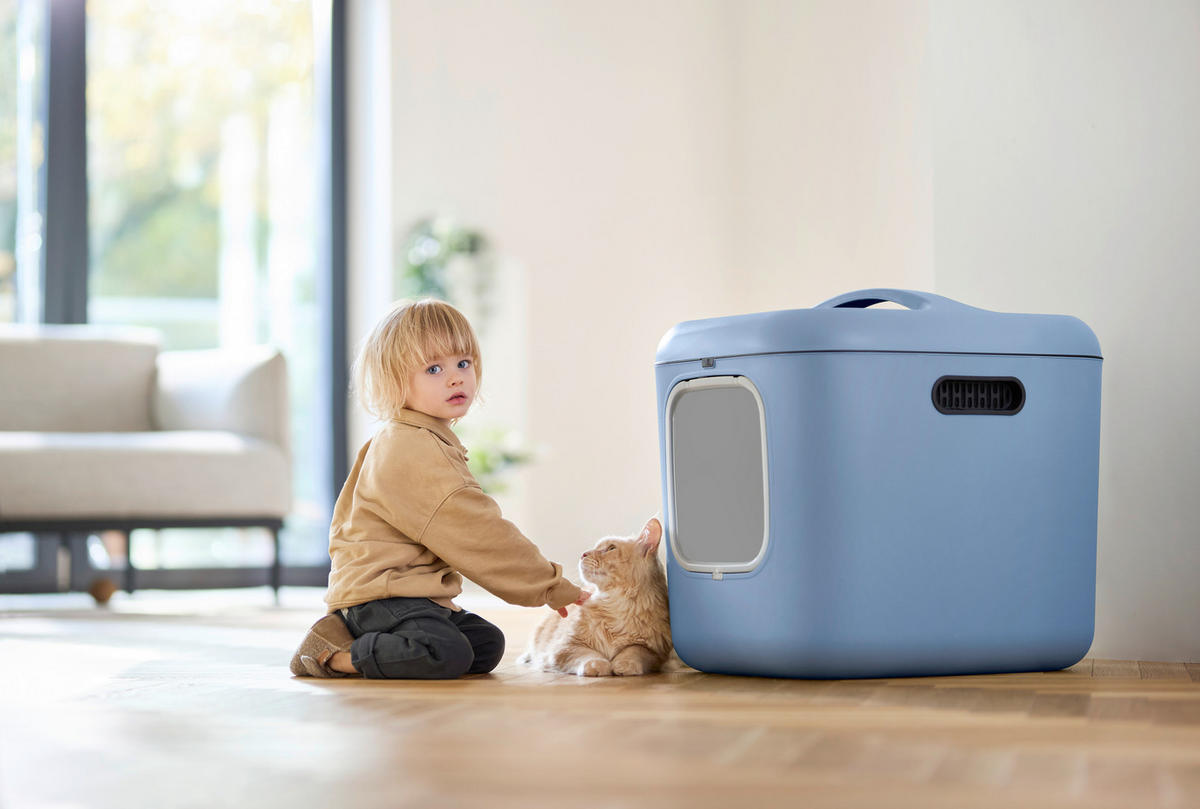 KATZENTOILETTE - Pastellblau, Basics, Kunststoff (49,9/57,6/61,4cm) - Rotho