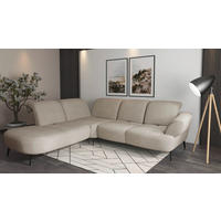 ECKSOFA in Mikrofaser Beige  - Beige/Schwarz, Modern, Textil/Metall (270/302cm) - Sit & More